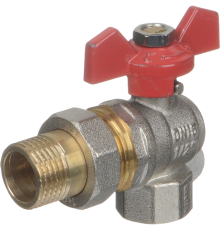 Шаровой кран TeRma RED 31053 1/2", с американкой, ручка бабочка