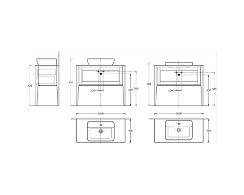 Kerama Marazzi Plaza Classic Тумба напольная 100см, 1+1 ящик, цвет: орех матовый. PL.CN.100.1+1\NUT.M