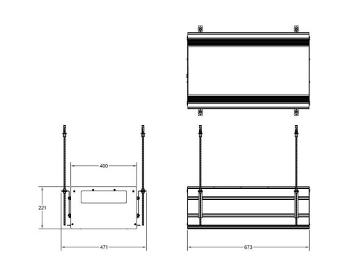 Gessi Binario Профиль линейный 670 мм, без подготовки под модули, цвет: Black XL. 61015#299
