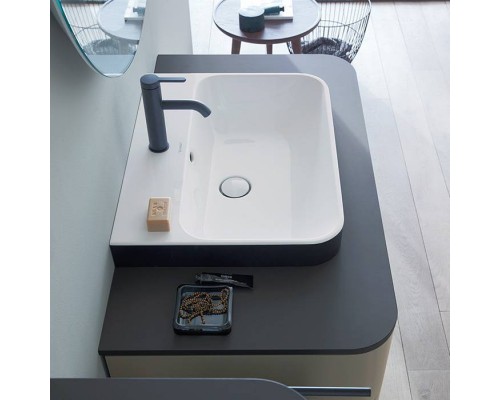 Duravit Happy D.2 Plus Тумба подвесная 100x55х40.8см с раковиной, 2 ящика, цвет: stone grey satin matt/Anthracite matt/белый. 2360606100, HP497109292, HP031E08080 Duravit Happy D.2 Plus Тумба подвесная 100x55х40.8см с раковиной, 2 ящика, цвет: stone grey satin matt/Anthracite matt/белый. 2360606100, HP497109292, HP031E08080