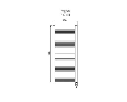 Irsap Ares Полотенцесушитель электрический 58x111.8x3см (22 трубки-2 промежутка), мощность:700 ватт, с хромир. выключ., провод: 120см, цвет: черный матов. EIM058IK1IR01NNN Irsap Ares Полотенцесушитель электрический 58x111.8x3см (22 трубки-2 промежутка), мощность:700 ватт, с хромир. выключ., провод: 120см, цвет: черный матов. EIM058IK1IR01NNN