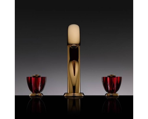 THG Petale de Cristal rouge Смеситель для раковины на 3 отверстия, с донным клапаном, цвет: полированное золото. U6C-F01-151 THG Petale de Cristal rouge Смеситель для раковины на 3 отверстия, с донным клапаном, цвет: полированное золото. U6C-F01-151