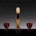 THG Petale de Cristal rouge Смеситель для раковины на 3 отверстия, с донным клапаном, цвет: полированное золото. U6C-F01-151