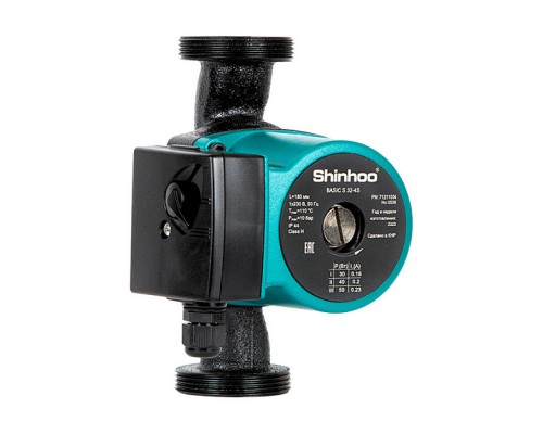 Насос циркуляционный Shinhoo BASIC S 32-4S 180мм 50/40/30Вт 1x230В 50Гц (с гайками). 71211004 Насос циркуляционный Shinhoo BASIC S 32-4S 180мм 50/40/30Вт 1x230В 50Гц (с гайками). 71211004