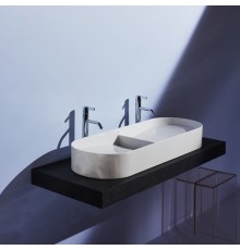 Laufen Sonar Раковина 100x37х13 см, без отв., двойная, без перелива,с наружным декором, цвет: белый. 8.1234.9.000.112.1