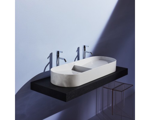Laufen Sonar Раковина 100x37х13 см, без отв., двойная, без перелива,с наружным декором, цвет: белый. 8.1234.9.000.112.1 Laufen Sonar Раковина 100x37х13 см, без отв., двойная, без перелива,с наружным декором, цвет: белый. 8.1234.9.000.112.1