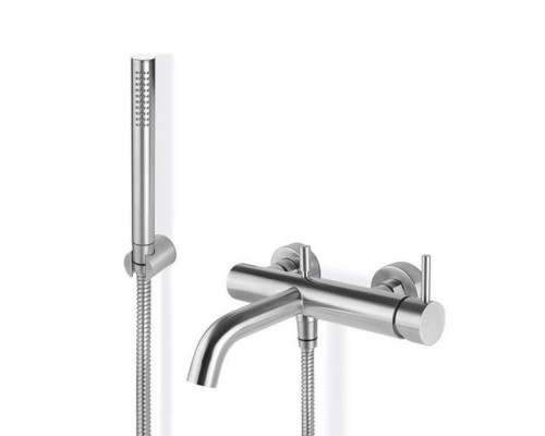 Newform X-STEEL 316 Смеситель для ванны с ручным душем, кронштейном, шланг: 150 см, цвет: INOX. 69640CX.50.050 Newform X-STEEL 316 Смеситель для ванны с ручным душем, кронштейном, шланг: 150 см, цвет: INOX. 69640CX.50.050