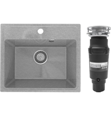Комплект Мойка Practik PR-M 490-003 светло-серая + Измельчитель Bone Crusher BC 910-SL-Slim Line