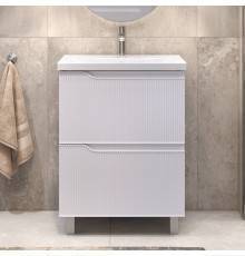 Тумба с раковиной Vigo Urban 60, напольная, белая, раковина Velvex 9696 60