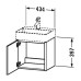 Duravit XSquare Тумба подвесная 43.4х34х39.7см, с раковиной, 1 дверца левая,  цвет: графит матовый. 0732450071,  XS4060L4949