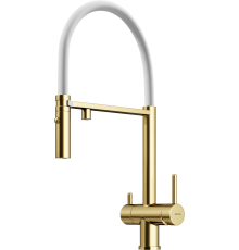 Смеситель для кухни Sancos Imola SC4010BG с гибким изливом, брашированное золото