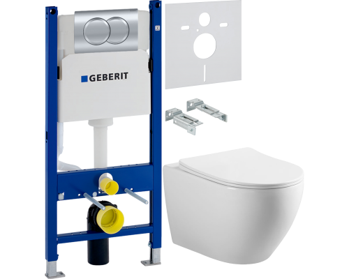 Комплект Унитаз подвесной Vincea Esse + Шумоизоляция Geberit + Инсталляция Duofix Delta 458.149.21.1 с кнопкой смыва, хром Комплект Унитаз подвесной Vincea Esse + Шумоизоляция Geberit + Инсталляция Duofix Delta 458.149.21.1 с кнопкой смыва, хром
