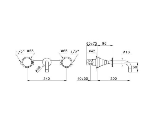 Stella Titian Встраиваемый смеситель для раковины 3863TR, цвет: хром. TT 01001 CR00