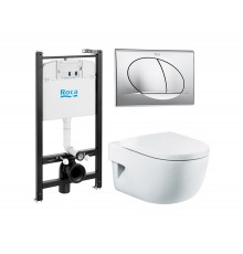 Roca 7.8931.0.411.0 Meridian Готовый комплект Подвесной унитаз+инсталляция+кнопка+сиденье