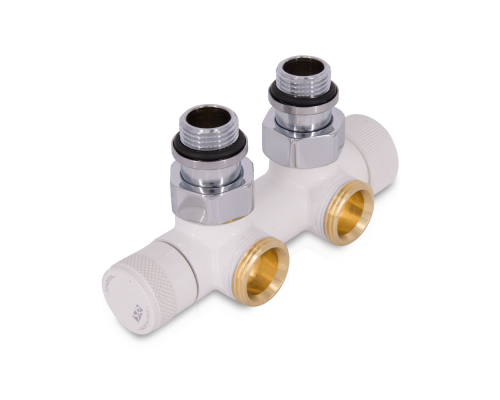 Узел нижнего подключения термостатический SR Rubinetterie угловой 1/2 х3/4 Е Белый (левый) 0685-1500VCEA