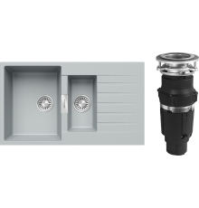Комплект Мойка кухонная Tolero Loft TL-860 платина + Измельчитель Bone Crusher BC 610-AS