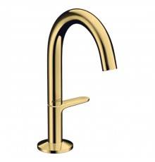 Axor One Смеситель для раковины Sel 140, на 1 отв., с донным клапаном Push-Open, цвет: полированное золото. 48010990