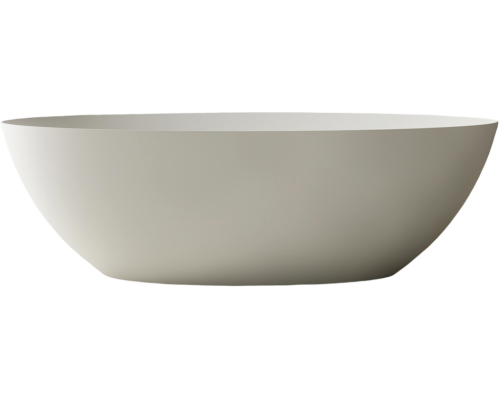 Ванна из искусственного камня Abber Stein AS9625-1.7 170x80 см, отдельностоящая, матовая белая, овальная, на ножках