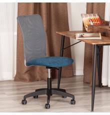 Компьютерное кресло TetChair Start флок синий 32, ткань серая W-12