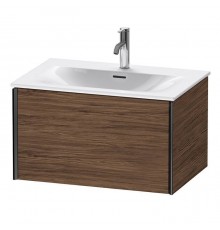 Duravit XViu Тумба подвесная 71x48x39.7см, с раковиной, 1 ящик, цвет: walnut dark/черный матовый. 2344730000,  XV40330B221