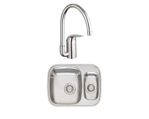 Комплект Мойка Reginox Queen R60 LUX KGOKG сталь + Смеситель Grohe Euroeco