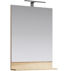 AQ FOS0206DS Фостер Зеркало с полочкой, светод. светильником и выкл., дуб сонома, 600х800х140 мм FOS0206DS