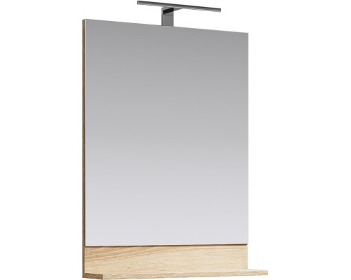 AQ FOS0206DS Фостер Зеркало с полочкой, светод. светильником и выкл., дуб сонома, 600х800х140 мм FOS0206DS