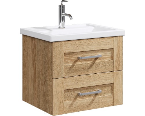 AQ FOS01062DS Фостер Тумба под умывальник подвесная, 2 ящика, дуб сонома, 610х550х410 мм FOS01062DS