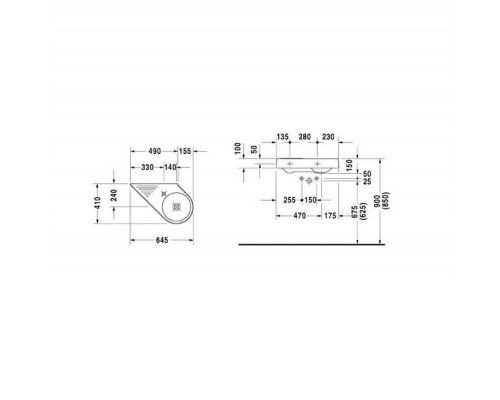 Duravit Architec Раковина 64.5х41 см, 1 отв., цвет: белый. 0765650000