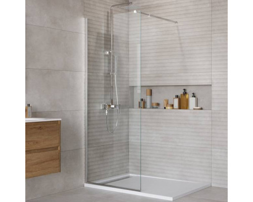Душевая перегородка BelBagno Kraft 70 см, профиль хром, стекло прозрачное