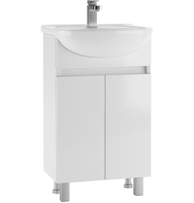 Тумба с раковиной Айсберг Норма Уют 50 напольная, 2 дверцы, белая