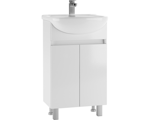 Тумба с раковиной Айсберг Норма Уют 50 напольная, 2 дверцы, белая
