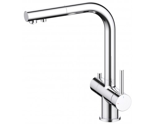 Timo 2356/00FL Saona Смеситель для кухни 296 мм, под питьевую воду, CoolStart, выдв. Г излив, хром 2356/00FL