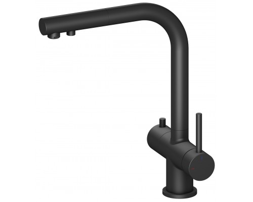 Timo 2356/03FL Saona Смеситель для кухни 296 мм, под питьевую воду, CoolStart, выдв. Г излив, черный 2356/03FL