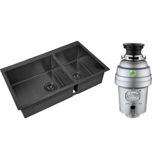 Комплект Мойка Zorg Inox PVD 78-2-51 L grafit + Измельчитель Inox D