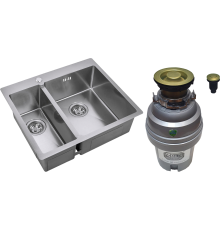 Комплект Мойка Zorg R R 59-2-51-R R, нержавеющая сталь + Измельчитель ZR-75 D BRONZE