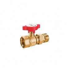 Кран шаровой FAR с американкой латунный 1красная ручка FS 3051 1R