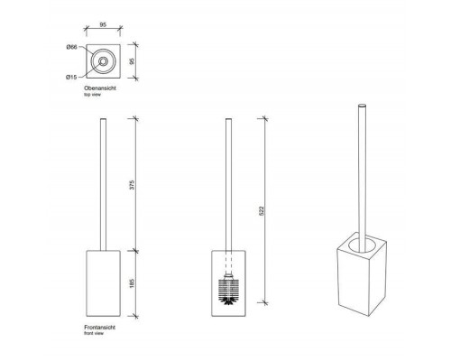 Decor Walther DW 6250 Туалетный ершик h60см, напольный, фарфор, цвет: белый / хром. 0834700