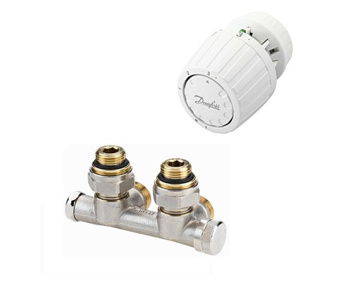 Комплект термостатического терморегулирования угловой Danfoss RLV-KS Ду20 мм + RTR-CK G3/4 . 013G7159S