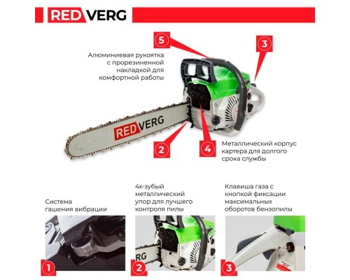 Бензопила REDVERG RD-GC62-20 Бензопила REDVERG RD-GC62-20