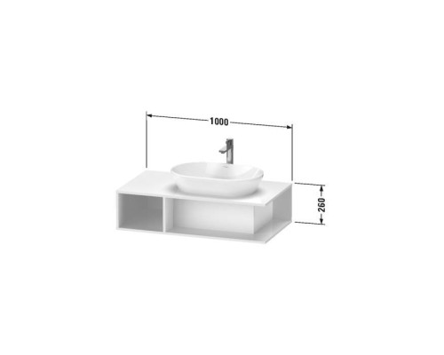 Duravit D-Neo Тумбочка подвесная компакт 100x55х26 см., раковина, 1 открытое отделение на левой стороне, цвет: Black Oak. 2328400000,  DE495901616