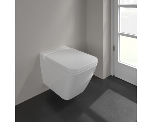 VilleroyBoch Finion Унитаз подвесной 37.5х56х35см., CeramicPlus, цвет: альпийский белый. 4664R0R1