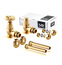 Комплект угловых вентилей SR Rubinetterie Floral Old Style 1/2” x 24/19, цвет золото A339-1500D0P0