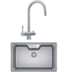 Комплект Мойка Franke Bell ВСX 610-81 TL нержавеющая сталь + Смеситель Eos Clear Water нержавеющая сталь