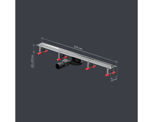 W01SC-S11-080-05SB Трап для душа линейный, универсальный затвор Slim line, 80 см W01SC-S11-080-05SB Трап для душа линейный, универсальный затвор Slim line, 80 см