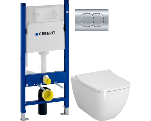 Комплект Унитаз подвесной VitrA Shift 7742B003-0075 белая глянцевая + Крышка Integra Square 810-003-009 быстросъемная, с микролифтом + Инсталляция Geberit Duofix Delta 458.149.21.1 с кнопкой смыва, хром Комплект Унитаз подвесной VitrA Shift 7742B003-0075 белая глянцевая + Крышка Integra Square 810-003-009 быстросъемная, с микролифтом + Инсталляция Geberit Duofix Delta 458.149.21.1 с кнопкой смыва, хром