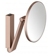 Косметическое зеркало Keuco iLook Move 17612 с подсветкой, телескопическое, поворотное, красное золото шлифованное