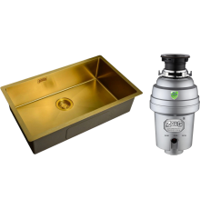 Комплект Мойка кухонная Zorg Light ZL R 740440 BRONZE + Измельчитель Inox D ZR-38 D