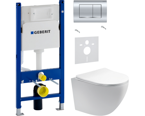 Комплект Унитаз подвесной AQUATEK Европа AQ1900-00 безободковый + Шумоизоляция Geberit 156.050.00.1 + Инсталляция Duofix Delta 458.163.21.1 с кнопкой смыва, хром Комплект Унитаз подвесной AQUATEK Европа AQ1900-00 безободковый + Шумоизоляция Geberit 156.050.00.1 + Инсталляция Duofix Delta 458.163.21.1 с кнопкой смыва, хром