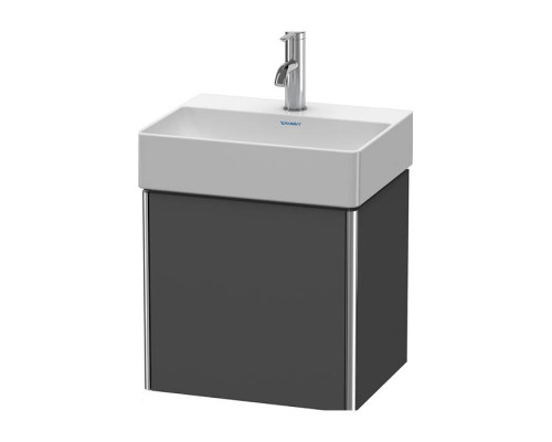 Duravit XSquare Тумба подвесная 43.4х34х39.7см, с раковиной, 1 дверца левая,  цвет: графит матовый. 0732450071,  XS4060L4949
